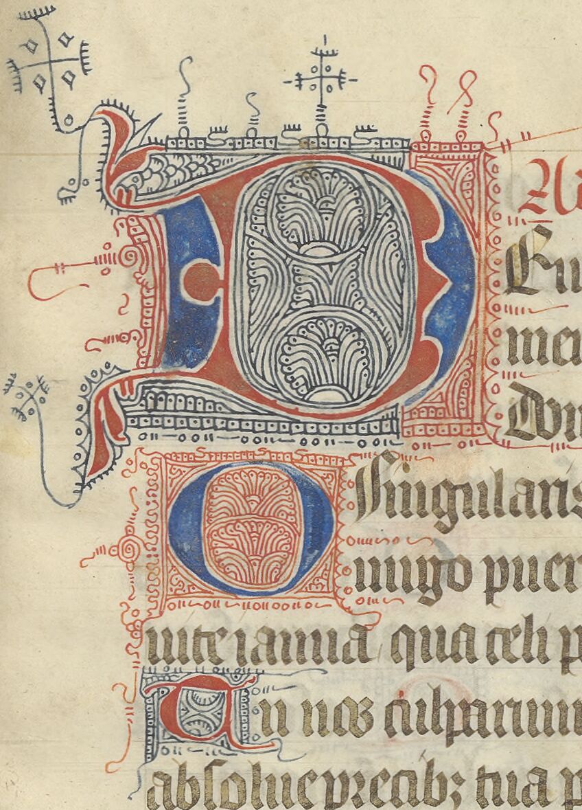 Cursus initialen in  Middeleeuwse Handschriften